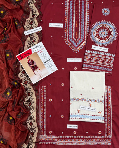 Luxury Lawn 3 Piece Embroidered Summer Collection | Airjet Lawn Suit