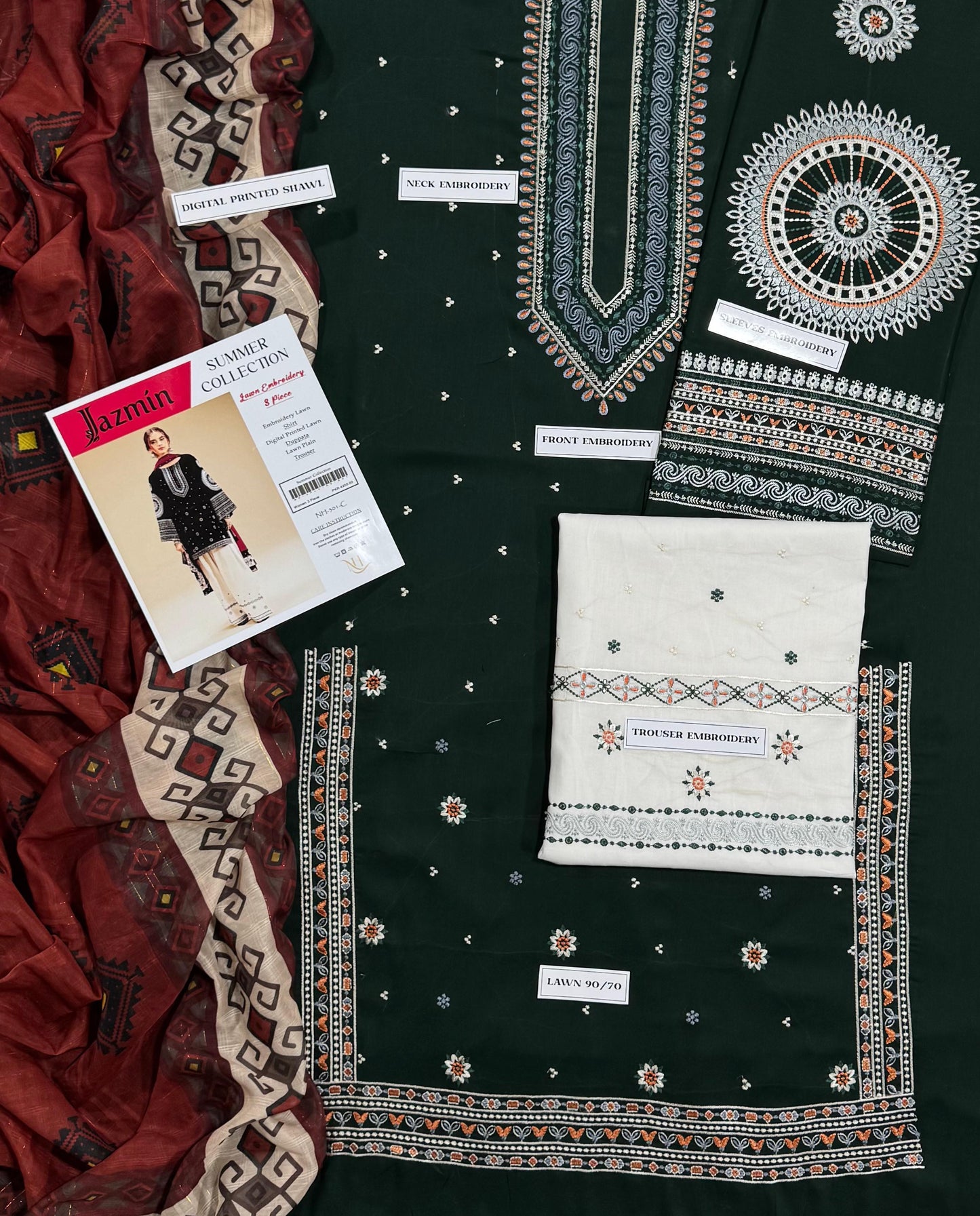 Luxury Lawn 3 Piece Embroidered Summer Collection | Airjet Lawn Suit