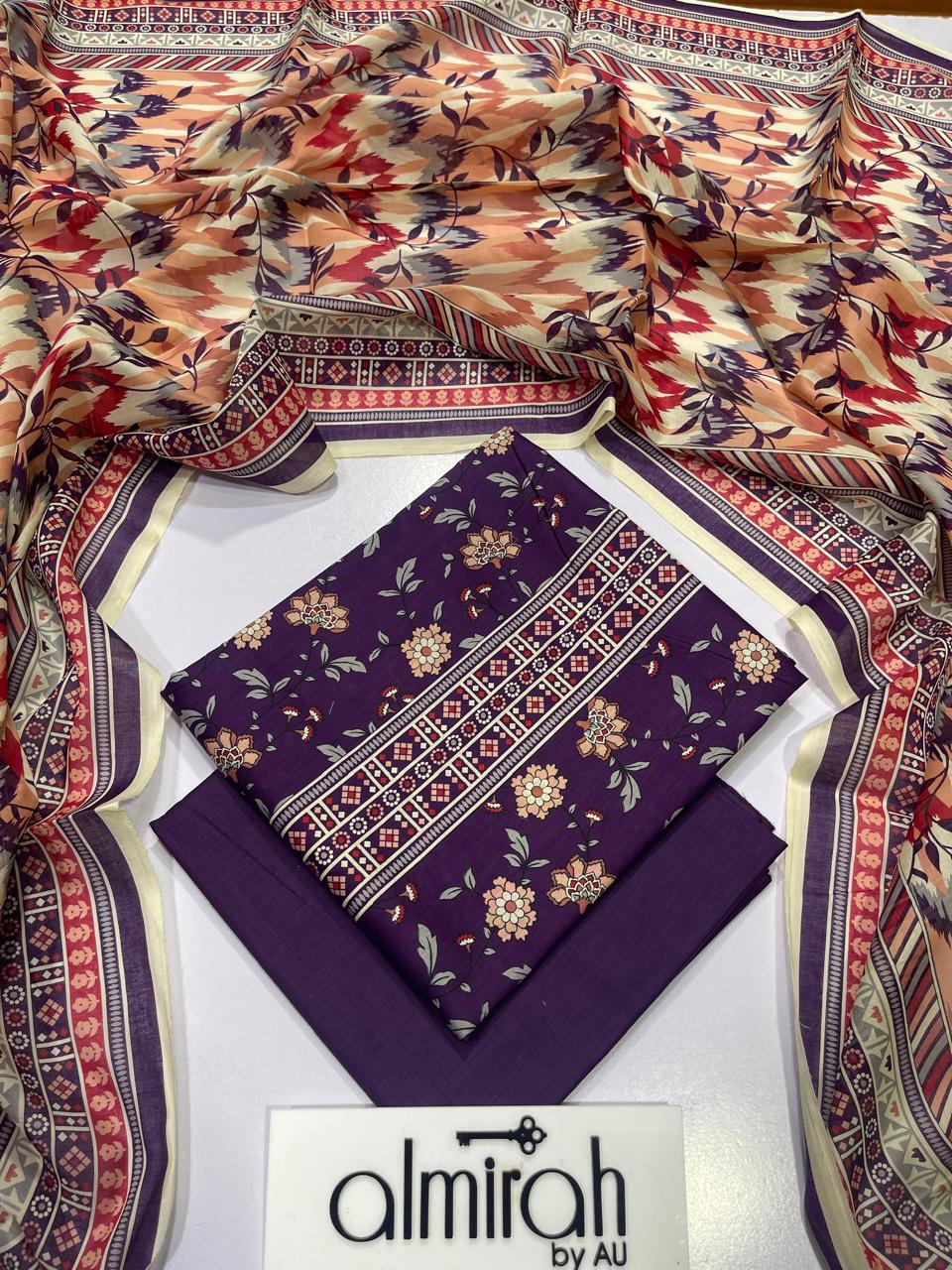 2026 Print Lawn Collection 3 Piece Suit | Printed Lawn Shirt With Voile Dupatta & Dyed Trouser